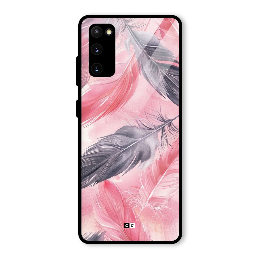 Lovely Feather Glass Back Case for Galaxy S20 FE