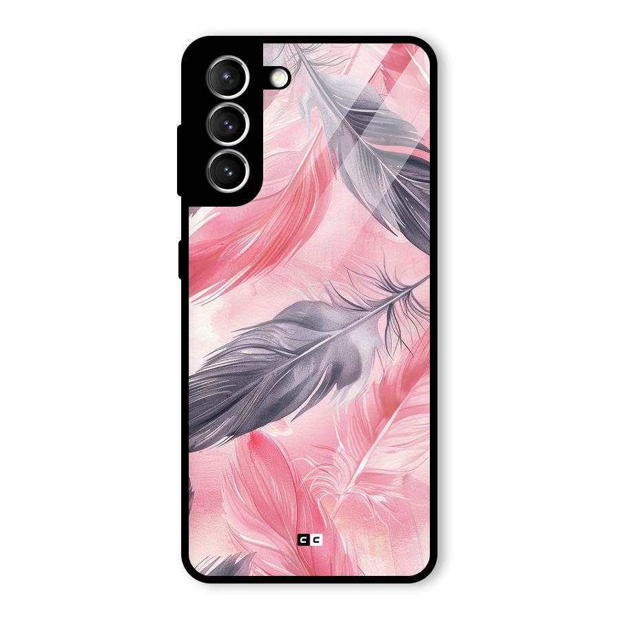 Lovely Feather Glass Back Case for Galaxy S21 5G