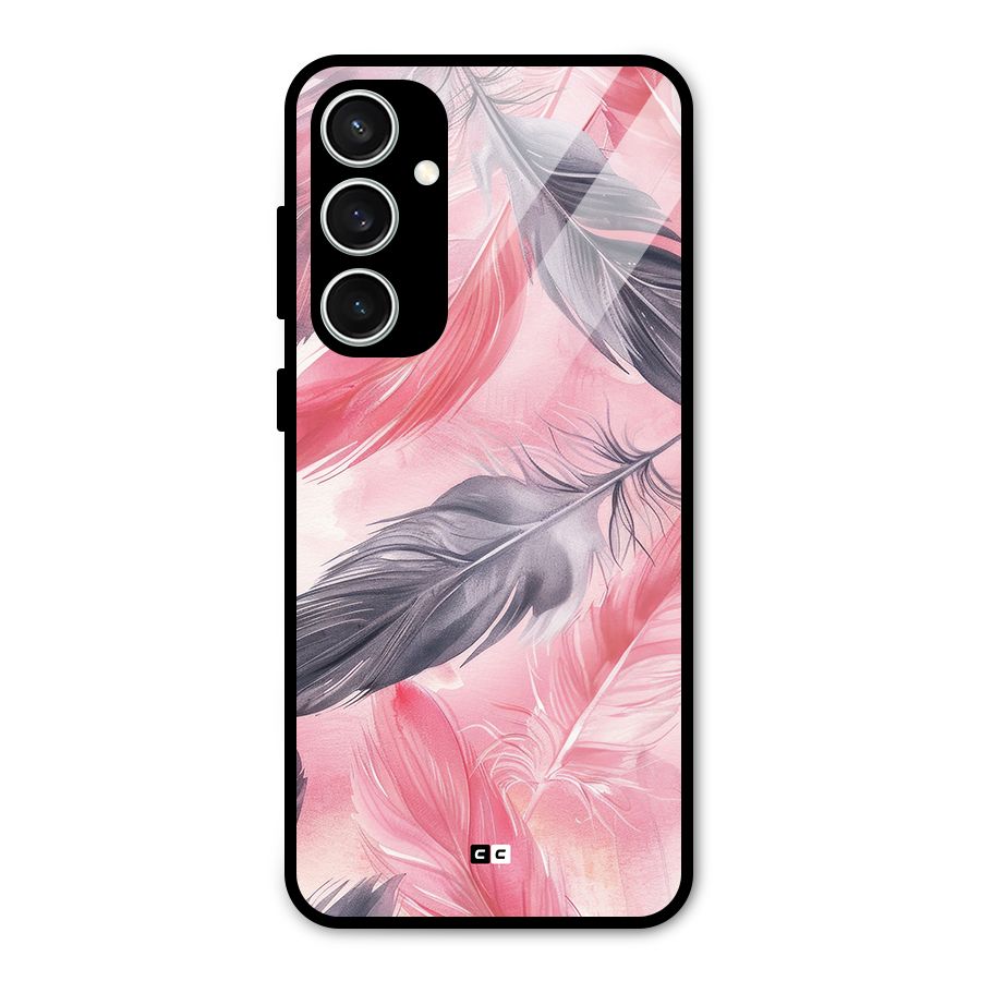 Lovely Feather Glass Back Case for Galaxy S23 FE