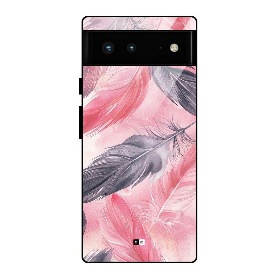 Lovely Feather Glass Back Case for Google Pixel 6