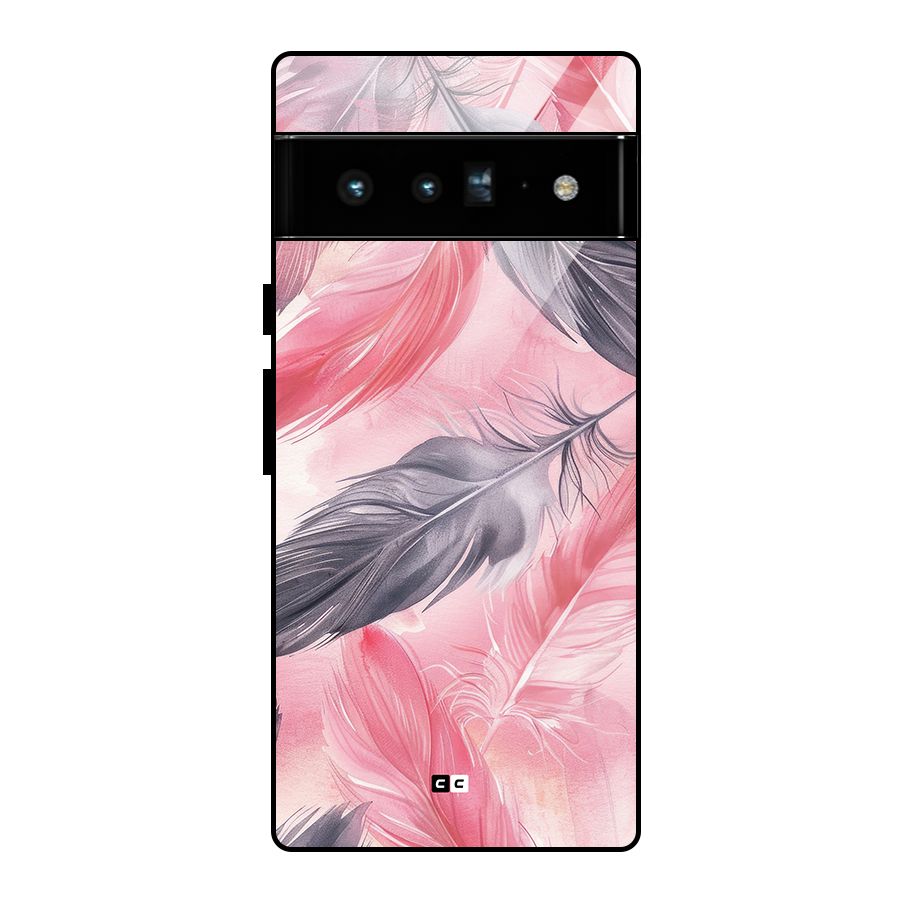 Lovely Feather Glass Back Case for Google Pixel 6 Pro