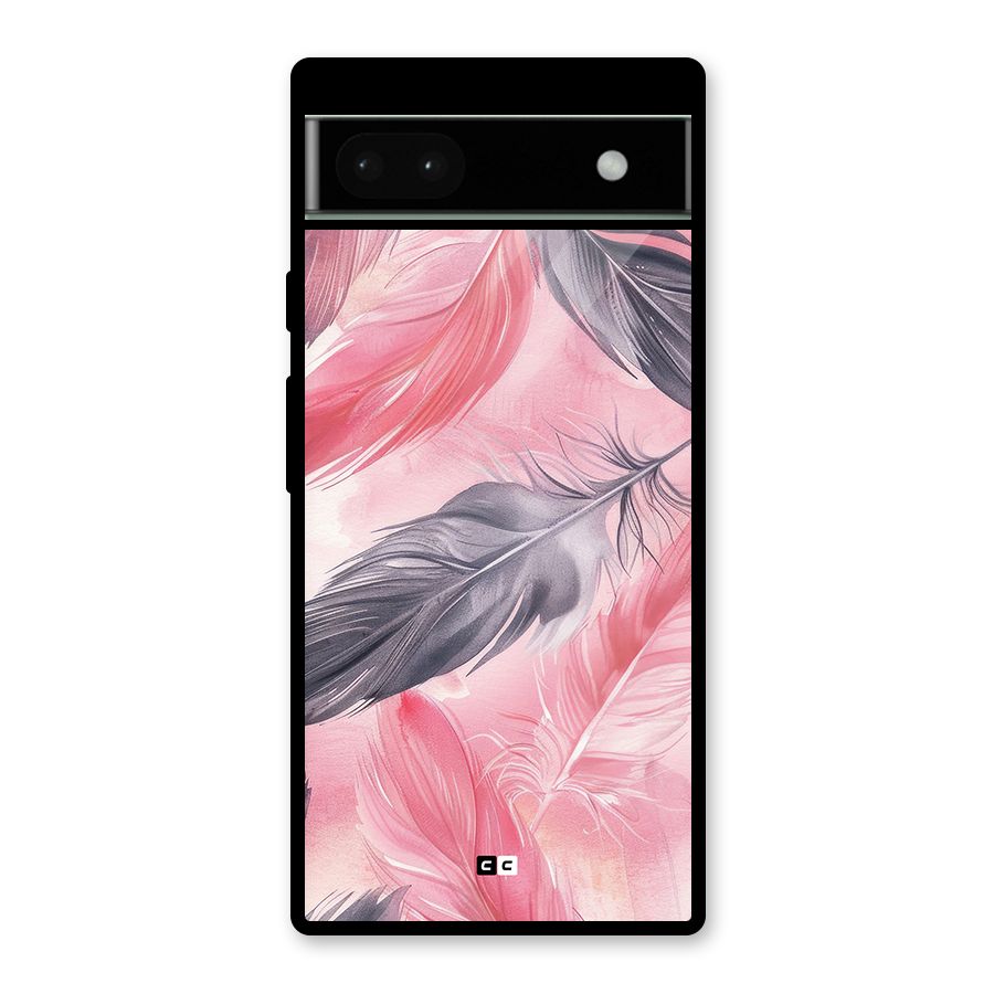 Lovely Feather Glass Back Case for Google Pixel 6a