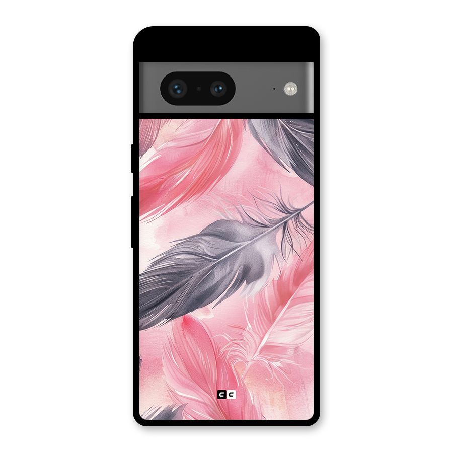 Lovely Feather Glass Back Case for Google Pixel 7