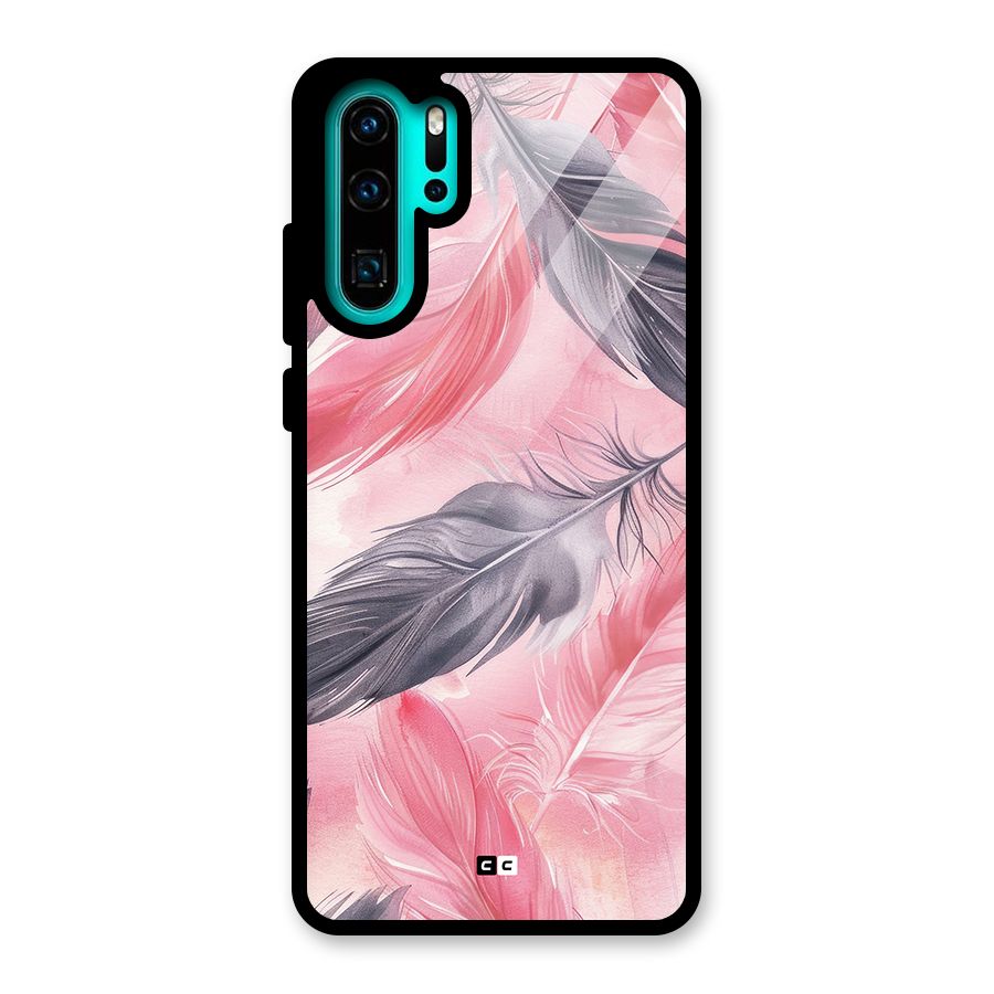 Lovely Feather Glass Back Case for Huawei P30 Pro