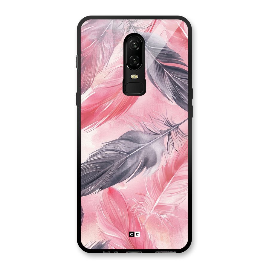 Lovely Feather Glass Back Case for OnePlus 6