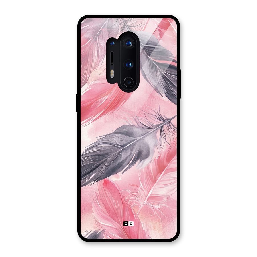 Lovely Feather Glass Back Case for OnePlus 8 Pro