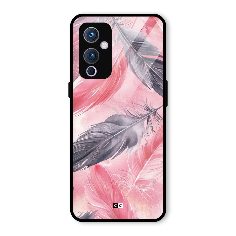 Lovely Feather Glass Back Case for OnePlus 9