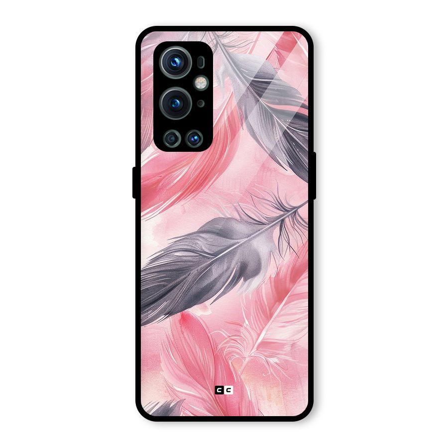 Lovely Feather Glass Back Case for OnePlus 9 Pro