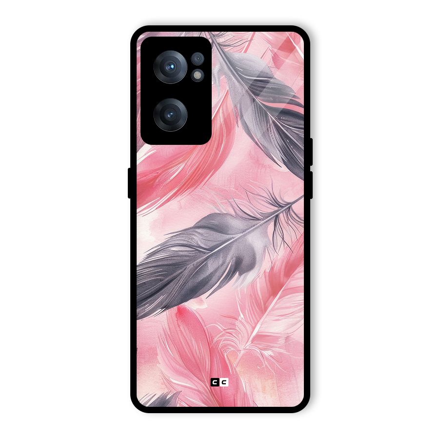 Lovely Feather Glass Back Case for OnePlus Nord CE 2 5G