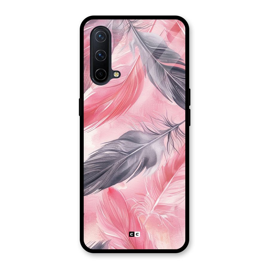Lovely Feather Glass Back Case for OnePlus Nord CE 5G