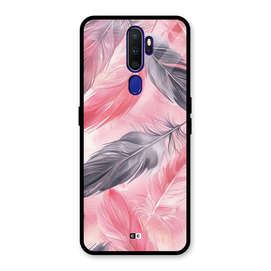 Lovely Feather Glass Back Case for Oppo A9 (2020)