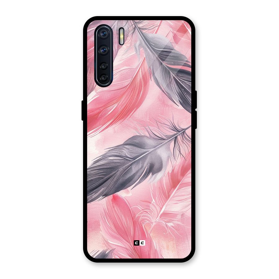Lovely Feather Glass Back Case for Oppo F15
