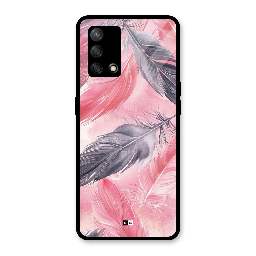 Lovely Feather Glass Back Case for Oppo F19s