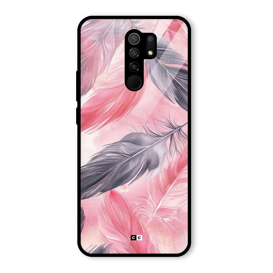 Lovely Feather Glass Back Case for Poco M2