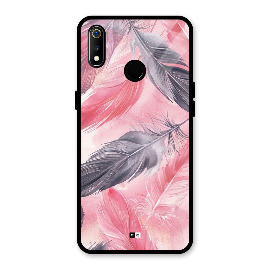 Lovely Feather Glass Back Case for Realme 3
