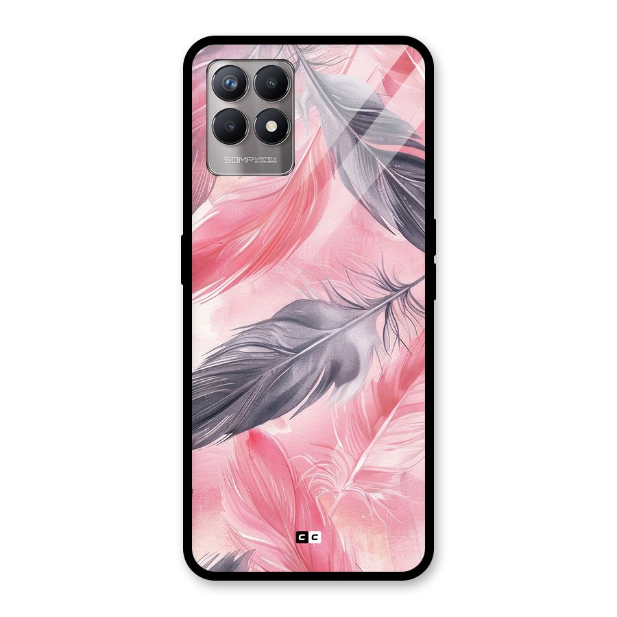 Lovely Feather Glass Back Case for Realme 8i