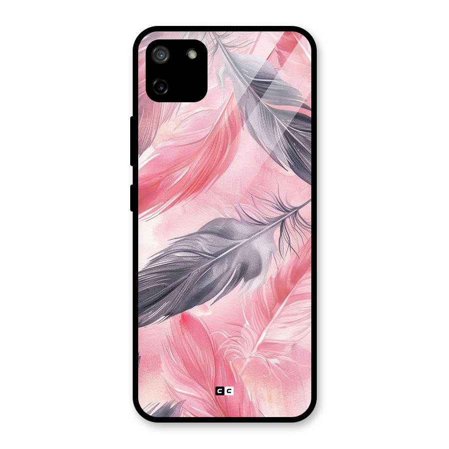 Lovely Feather Glass Back Case for Realme C11