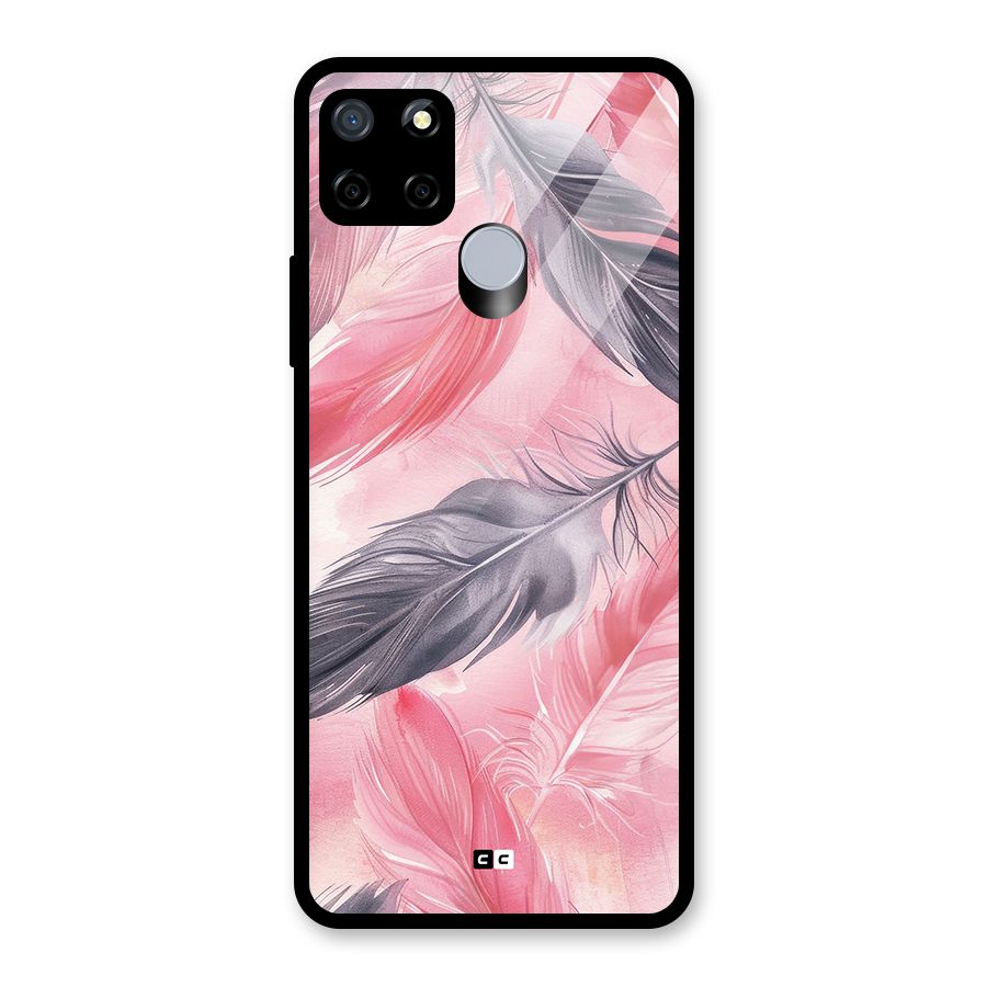 Lovely Feather Glass Back Case for Realme C12