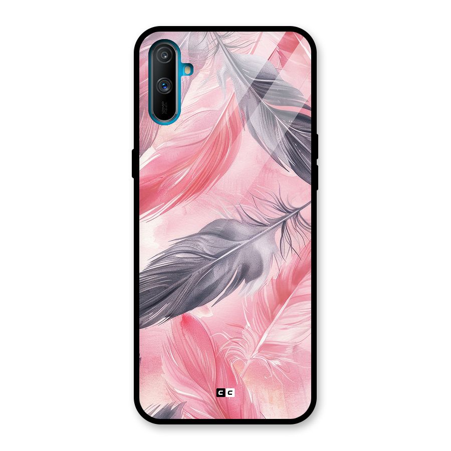 Lovely Feather Glass Back Case for Realme C3