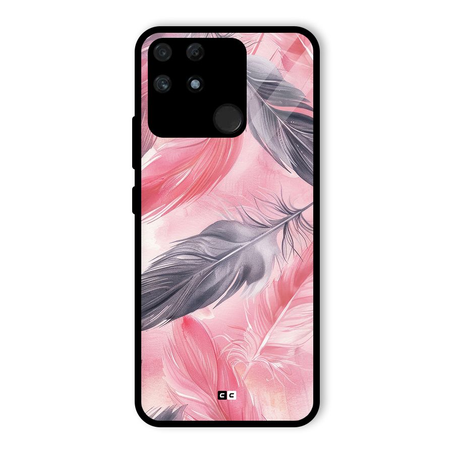 Lovely Feather Glass Back Case for Realme Narzo 50A