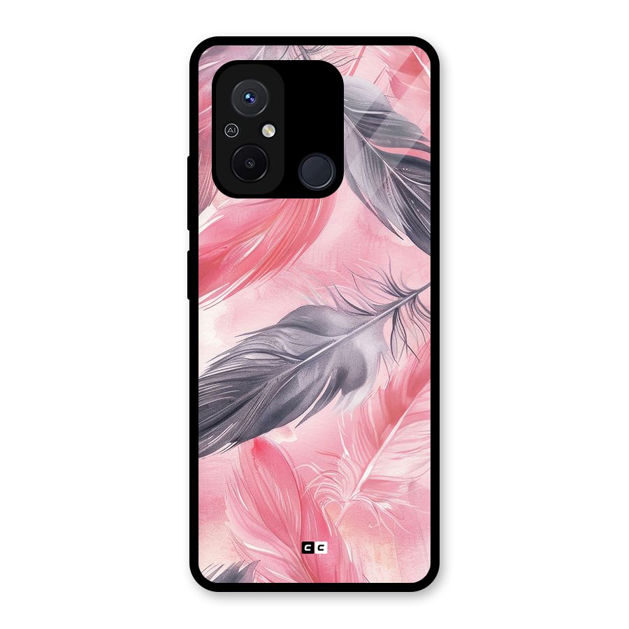 Lovely Feather Glass Back Case for Redmi 12C