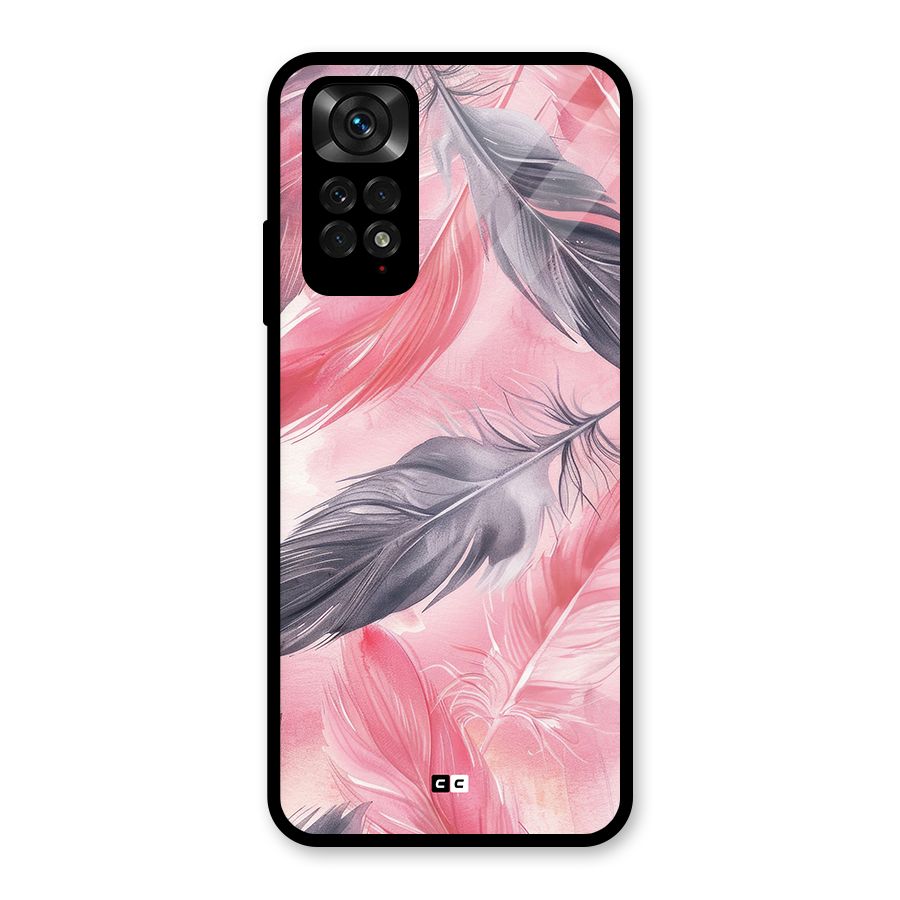Lovely Feather Glass Back Case for Redmi Note 11