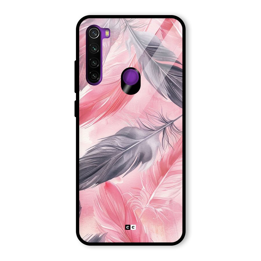 Lovely Feather Glass Back Case for Redmi Note 8
