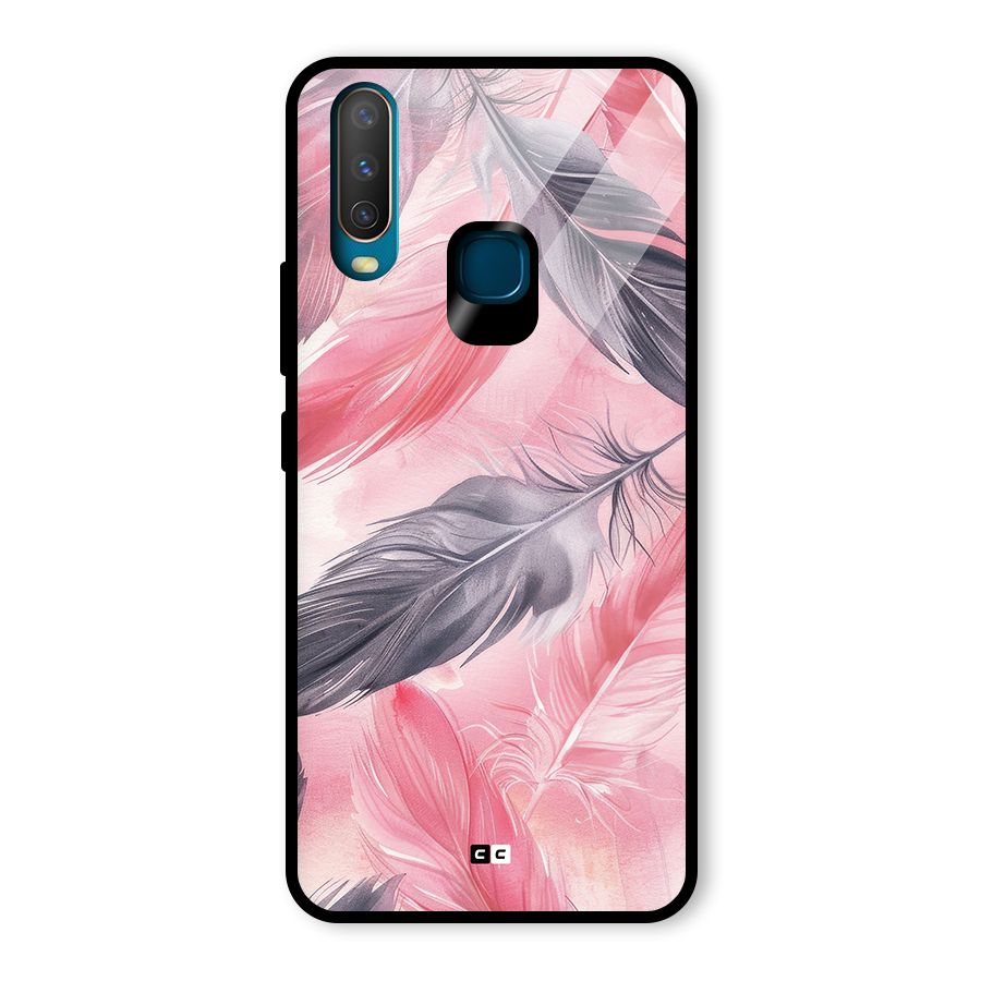 Lovely Feather Glass Back Case for Vivo U10