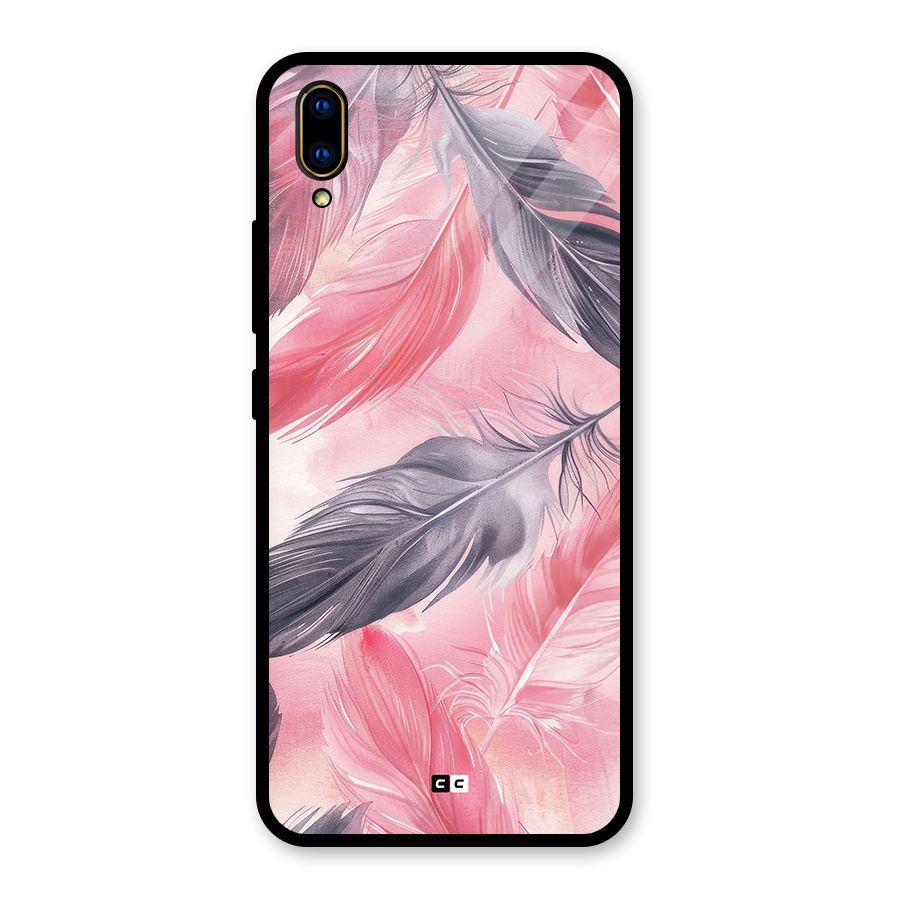 Lovely Feather Glass Back Case for Vivo V11 Pro
