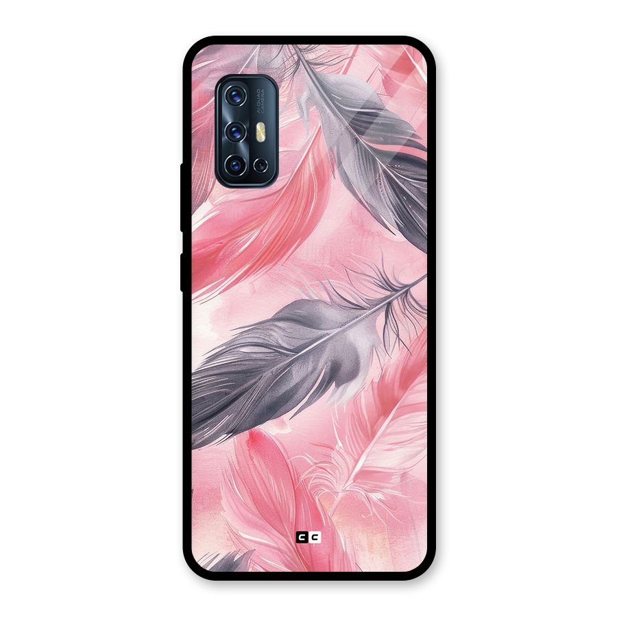 Lovely Feather Glass Back Case for Vivo V17
