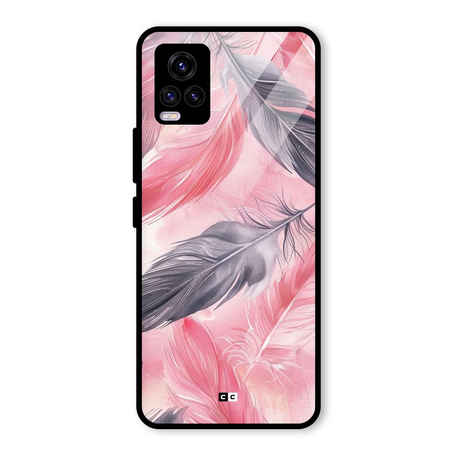 Lovely Feather Glass Back Case for Vivo V20 2021