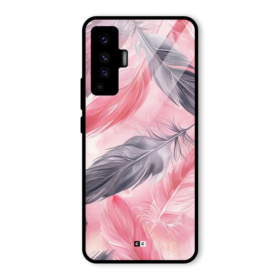 Lovely Feather Glass Back Case for Vivo X50