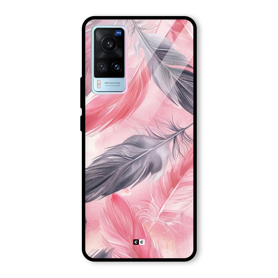 Lovely Feather Glass Back Case for Vivo X60