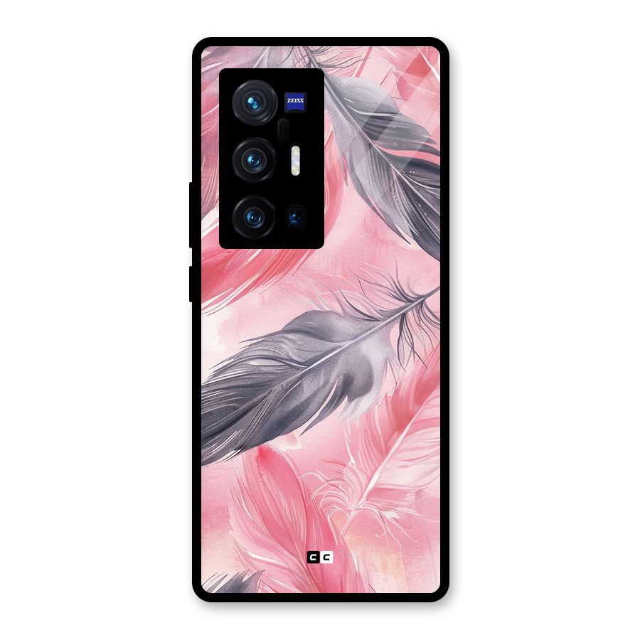 Lovely Feather Glass Back Case for Vivo X70 Pro Plus