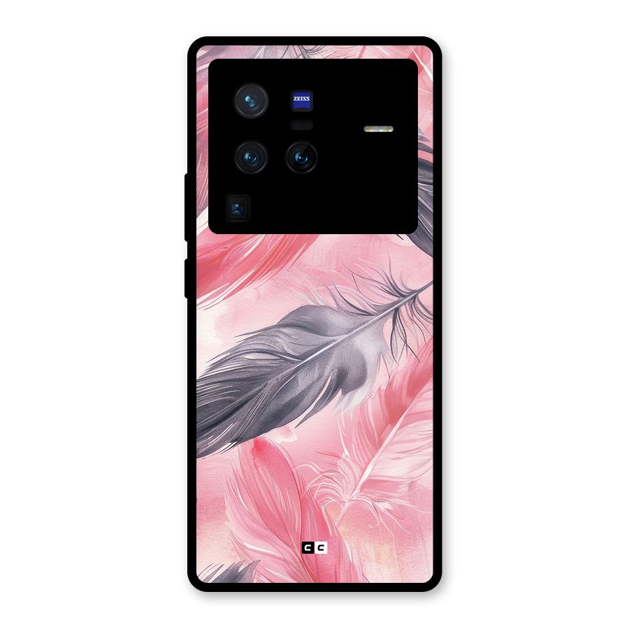 Lovely Feather Glass Back Case for Vivo X80 Pro