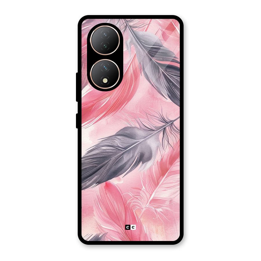 Lovely Feather Glass Back Case for Vivo Y100A