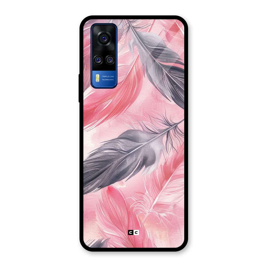 Lovely Feather Glass Back Case for Vivo Y31