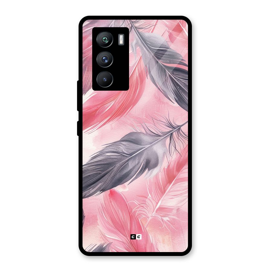 Lovely Feather Glass Back Case for Vivo iQOO 9 SE