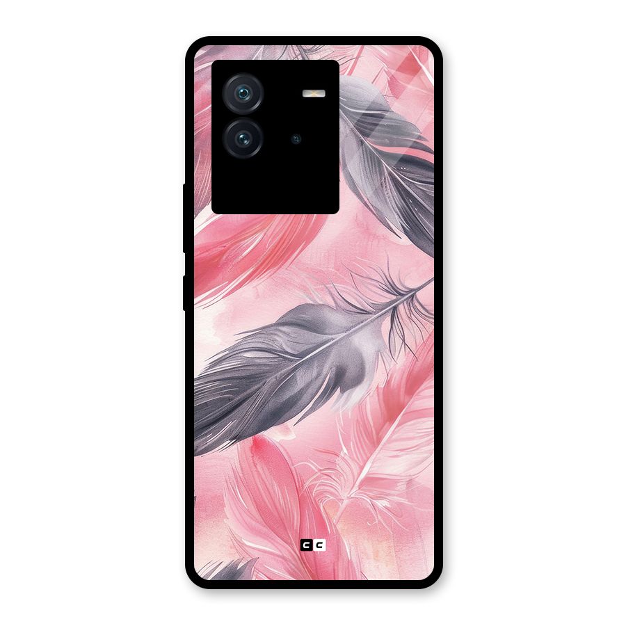 Lovely Feather Glass Back Case for Vivo iQOO Neo 6 5G