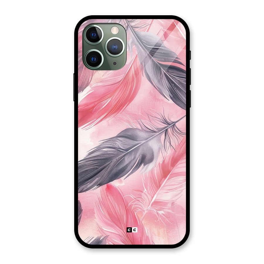 Lovely Feather Glass Back Case for iPhone 11 Pro