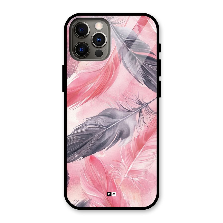 Lovely Feather Glass Back Case for iPhone 12 Pro