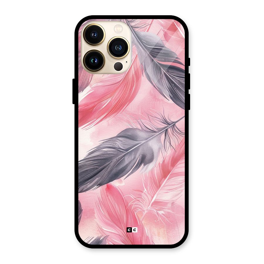Lovely Feather Glass Back Case for iPhone 13 Pro Max