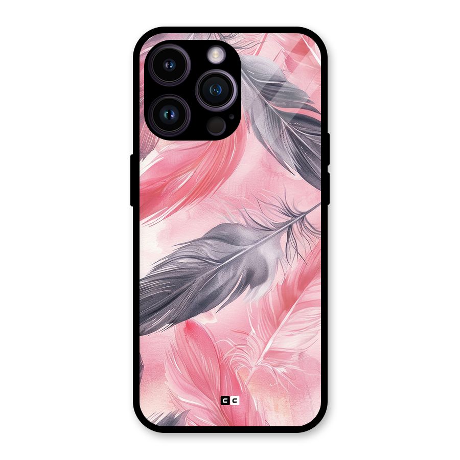 Lovely Feather Glass Back Case for iPhone 14 Pro Max
