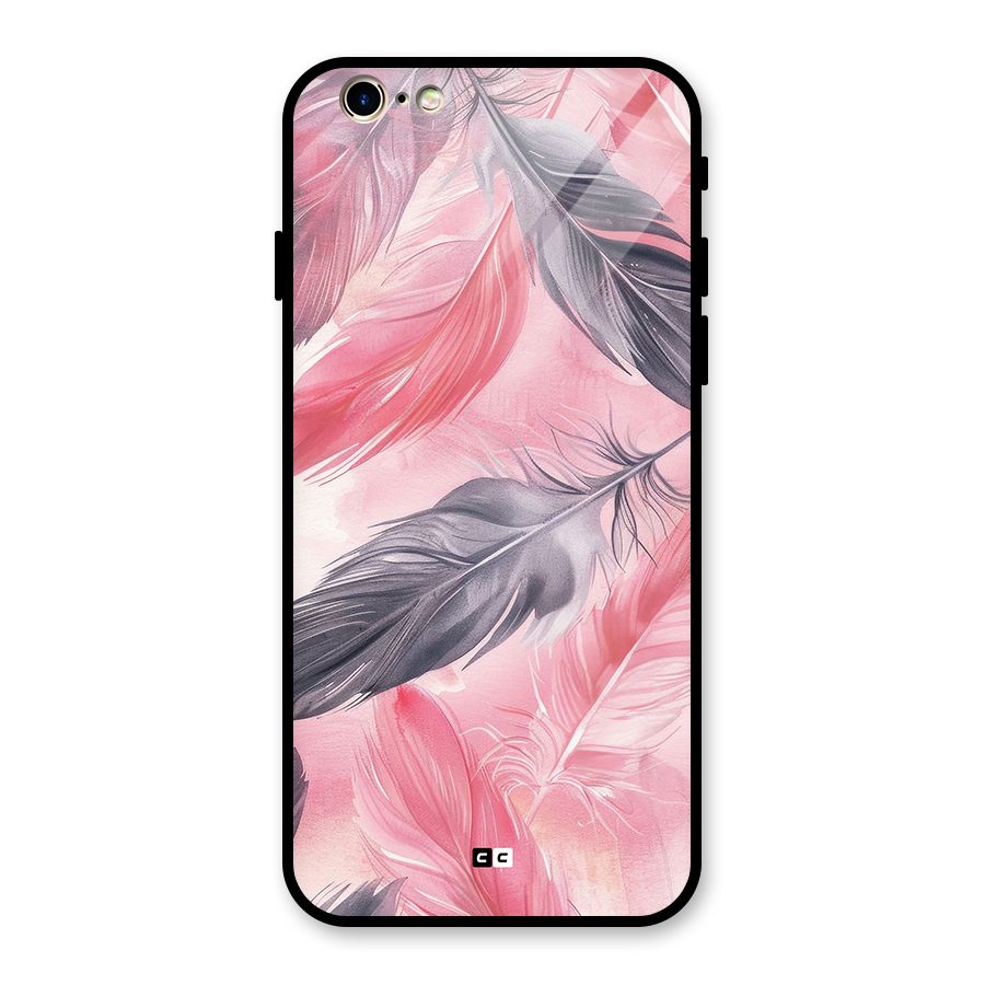 Lovely Feather Glass Back Case for iPhone 6 6S