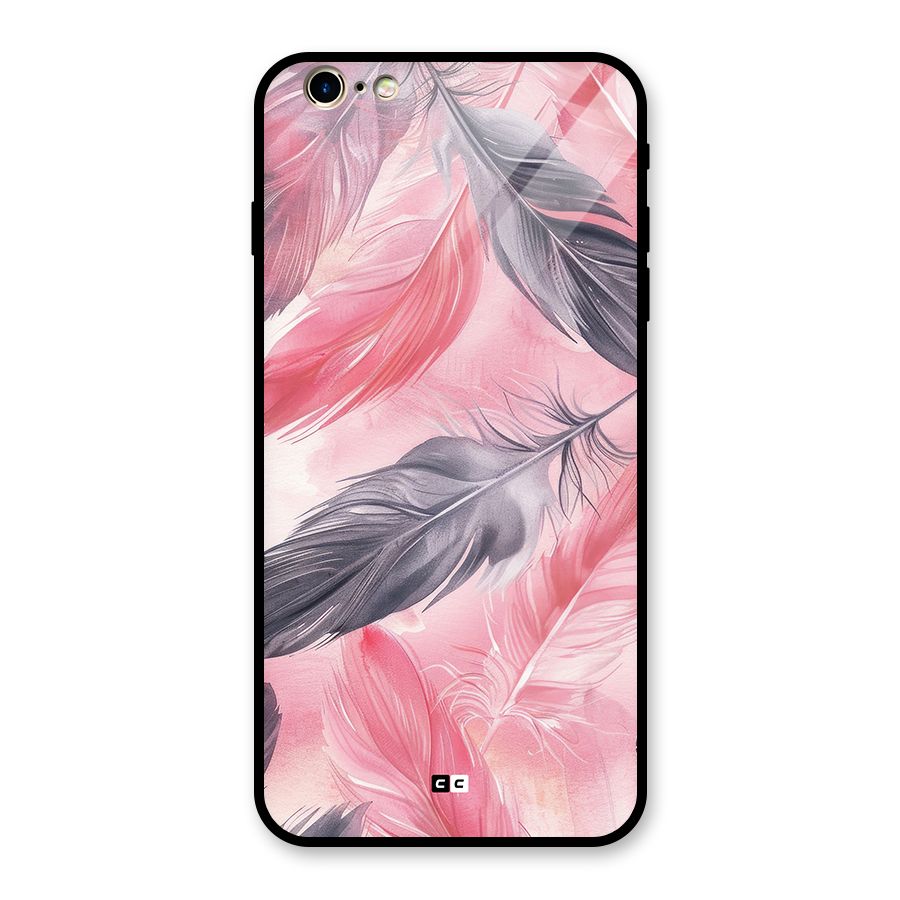 Lovely Feather Glass Back Case for iPhone 6 Plus 6S Plus