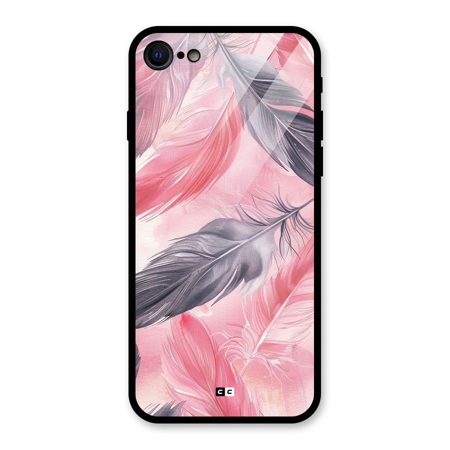 Lovely Feather Glass Back Case for iPhone 7