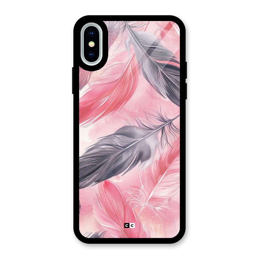 Lovely Feather Glass Back Case for iPhone XS