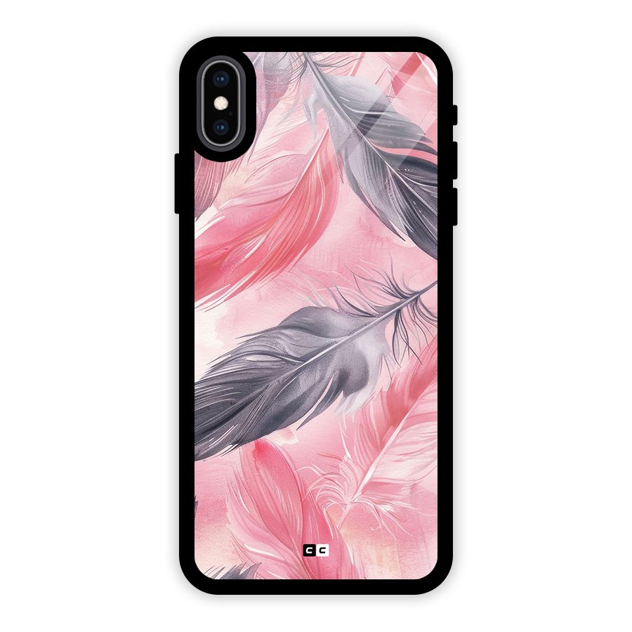 Lovely Feather Glass Back Case for iPhone XS Max