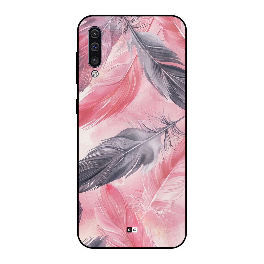 Lovely Feather Metal Back Case for Galaxy A50s