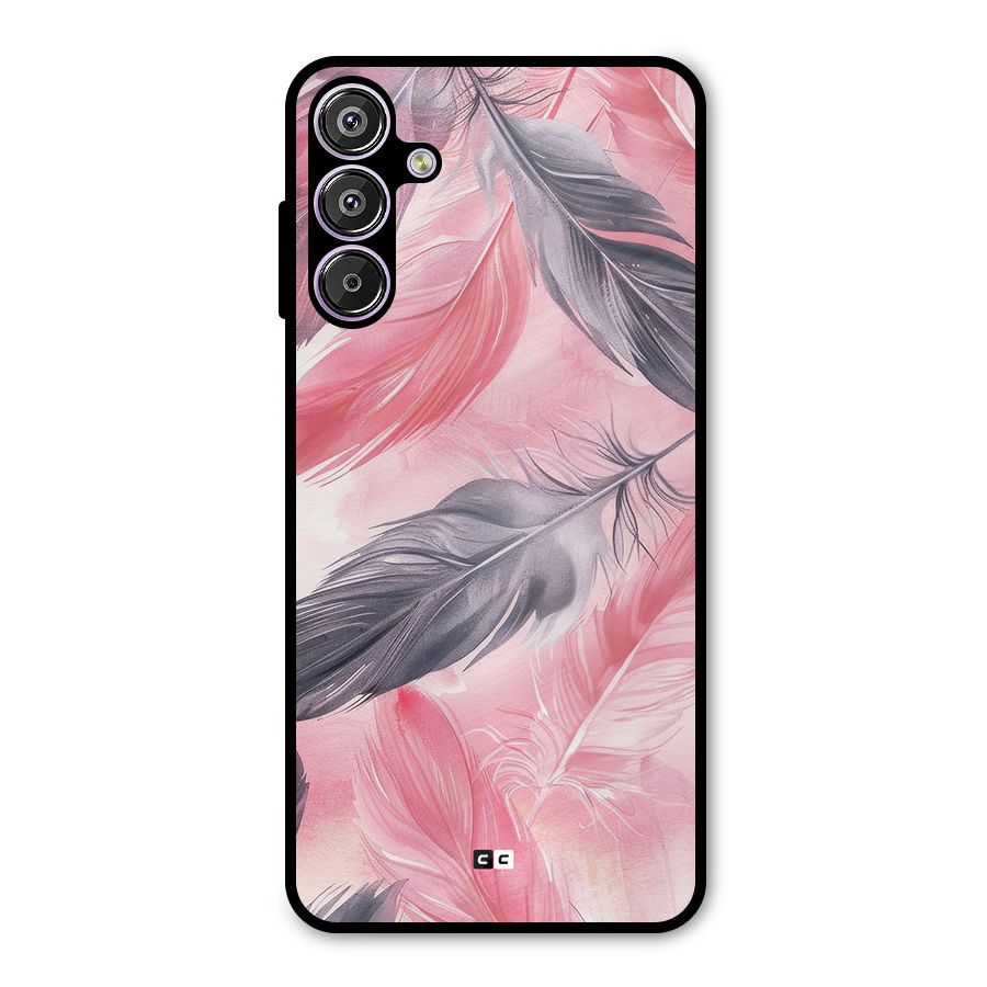 Lovely Feather Metal Back Case for Galaxy F15